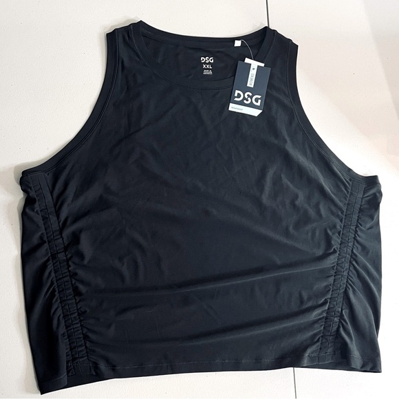 DSG Women’s Movement Tank Top, no string cinch sides, Black, Size XXL, NWT - Picture 1 of 3